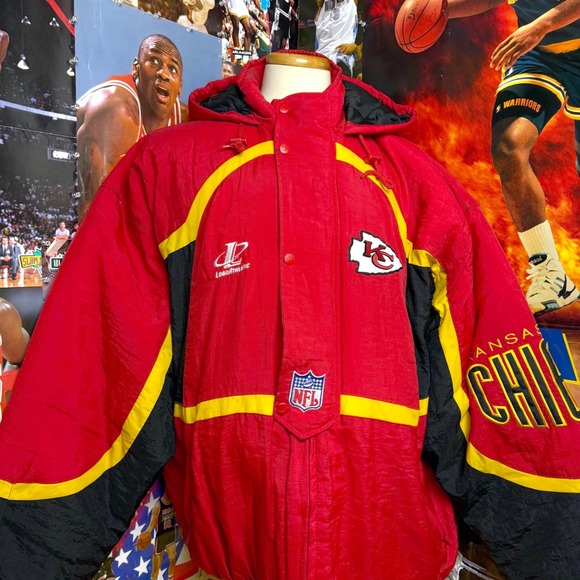 Logo Athletic Other - Vintage 90s Kansas City Chiefs Logo Athletic‎ NFL Puffer Jacket Red Black Sz 2XL
